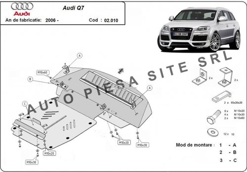 Scut metalic motor Audi Q7 fabricat incepand cu 2006 APS-02,010 piesa NOUA
