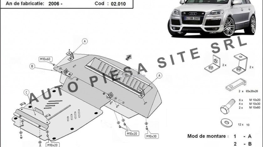 Scut metalic motor Audi Q7 fabricat incepand cu 2006 APS-02,010 produs NOU