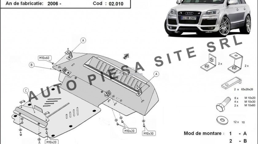 Scut metalic motor Audi Q7 fabricat incepand cu 2006 APS-02,010 piesa NOUA