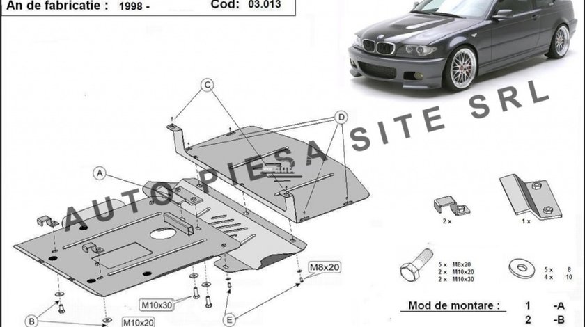 Scut metalic motor BMW Seria 3 E46 fabricat in perioada 1998 - 2004 APS-03,013 produs NOU