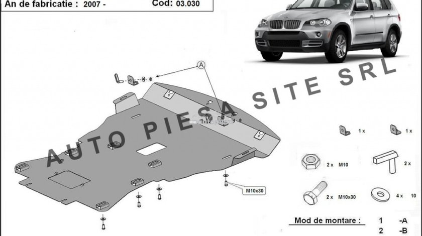 Scut metalic motor BMW X5 E70 fabricat in perioada 2007 - 2013 APS-03,030 piesa NOUA