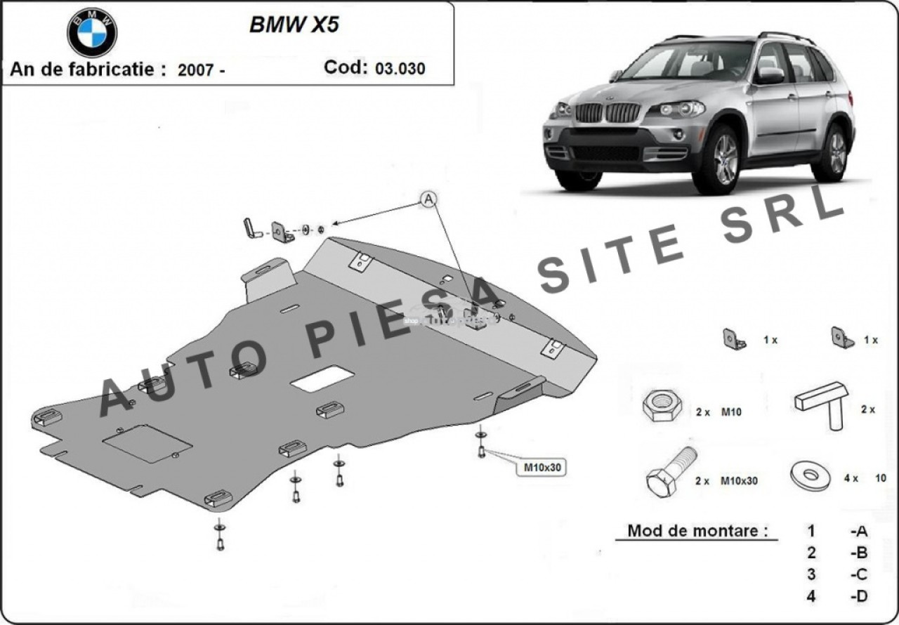 Scut metalic motor BMW X5 F15 fabricat incepand cu 2013 APS-03,030 piesa NOUA