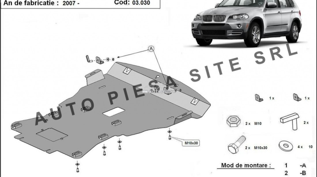 Scut metalic motor BMW X5 F15 fabricat incepand cu 2013 APS-03,030 piesa NOUA