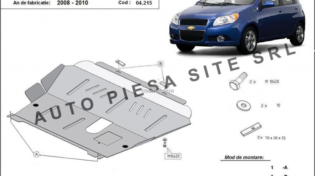 Scut metalic motor Chevrolet Aveo fabricat in perioada 2008 - 2011 APS-04,215 piesa NOUA