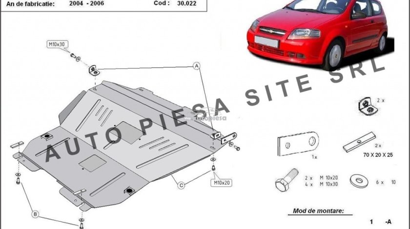 Scut metalic motor Chevrolet Kalos fabricat in perioada 2004 - 2008 APS-30,022 piesa NOUA