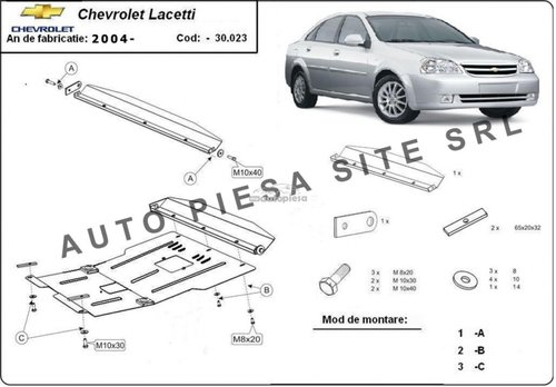 Scut metalic motor Chevrolet Lacetti fabricat incepand cu 2004 APS-30,023 piesa NOUA
