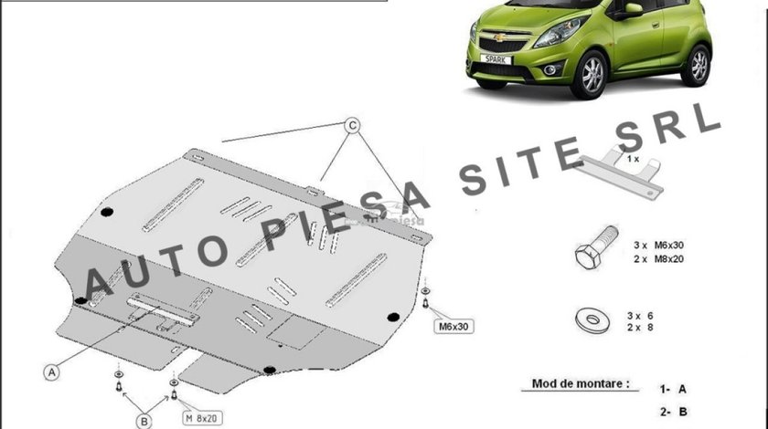 Scut metalic motor Chevrolet Spark fabricat incepand cu 2009 APS-04,025 piesa NOUA