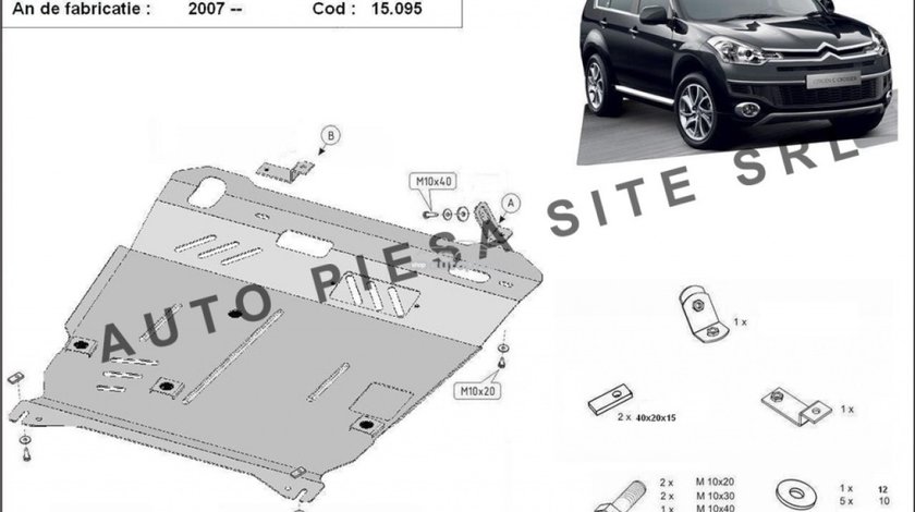 Scut metalic motor Citroen C-Crosser fabricat incepand cu 2007 APS-15,095 piesa NOUA