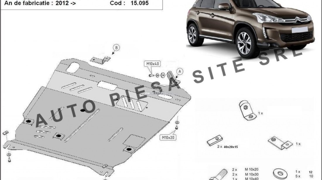 Scut metalic motor Citroen C4 Aircross fabricat incepand cu 2012 APS-15,095 piesa NOUA