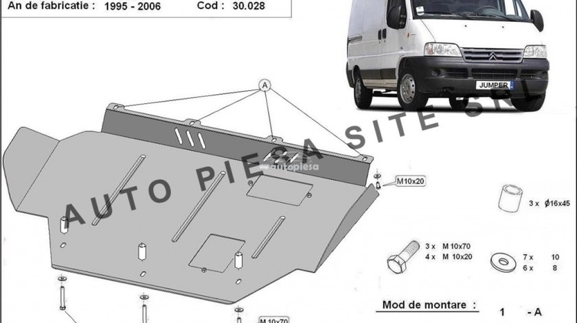 Scut metalic motor Citroen Jumper (230 / 244) fabricat in perioada 1995 - 2006 APS-30,028 piesa NOUA