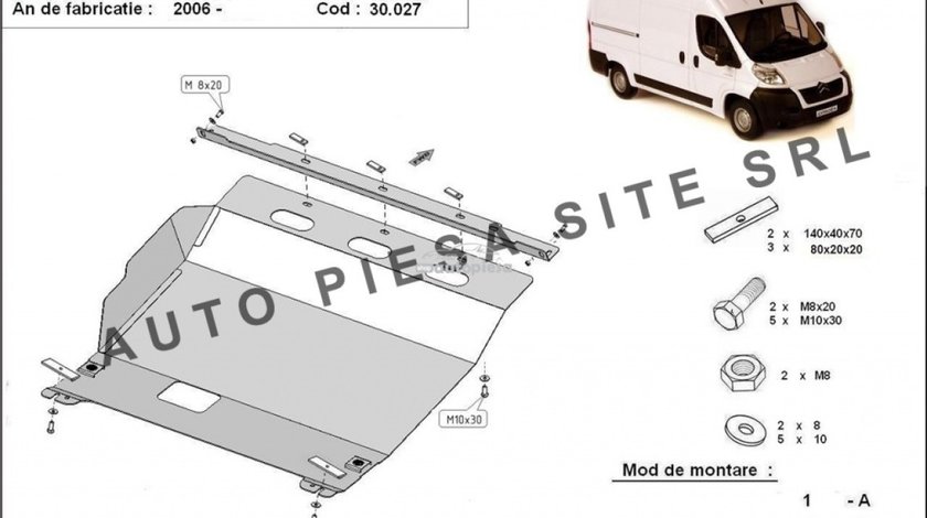 Scut metalic motor Citroen Jumper fabricat incepand cu 2006 APS-30,027 piesa NOUA