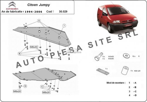 Scut metalic motor Citroen Jumpy fabricat in perioada 1994 - 2006 APS-30,029 piesa NOUA