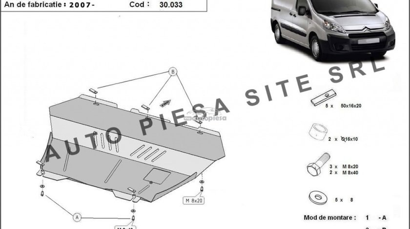 Scut metalic motor Citroen Jumpy fabricat incepand cu 2007 APS-30,033 piesa NOUA