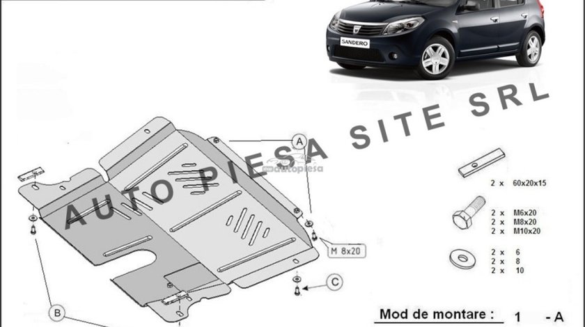 Scut metalic motor Dacia Sandero 1 I fabricata incepand cu 2005 APS-06,040 piesa NOUA