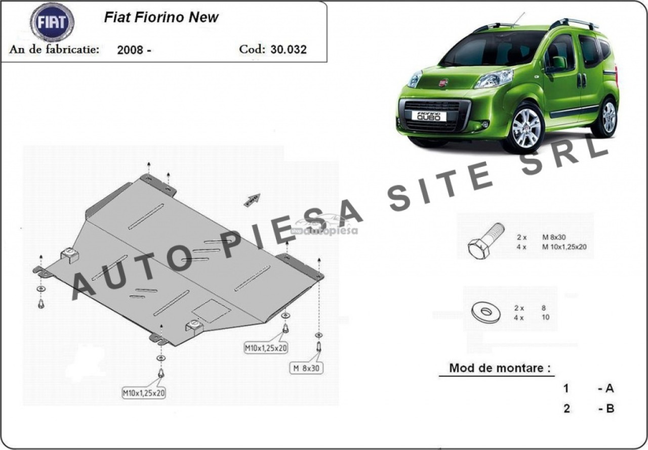 Scut metalic motor Fiat Fiorino fabricat incepand cu 2008 APS-30,032 piesa NOUA