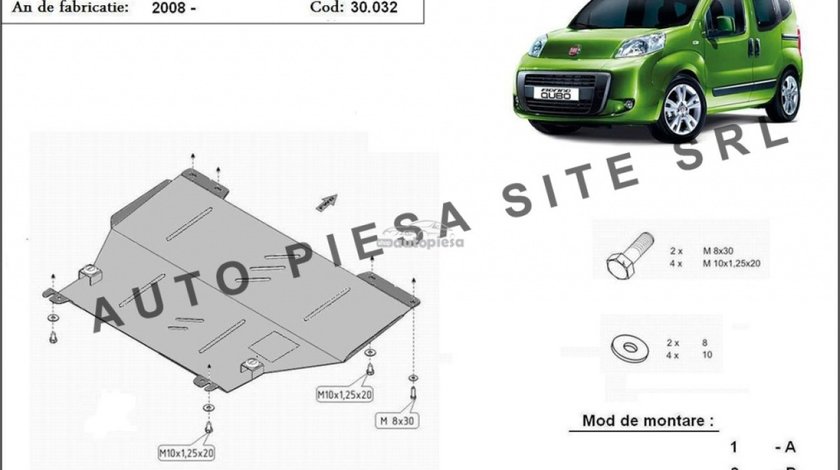 Scut metalic motor Fiat Fiorino fabricat incepand cu 2008 APS-30,032 piesa NOUA