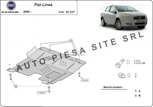 Scut metalic motor Fiat Linea fabricat incepand cu 2006 APS-07,217 piesa NOUA