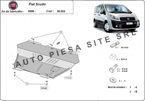 Scut metalic motor Fiat Scudo fabricat incepand cu 2006 APS-30,033 piesa NOUA