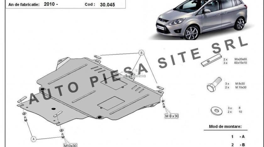 Scut metalic motor Ford C-Max 2 II fabricat incepand cu 2010 APS-30,045 piesa NOUA