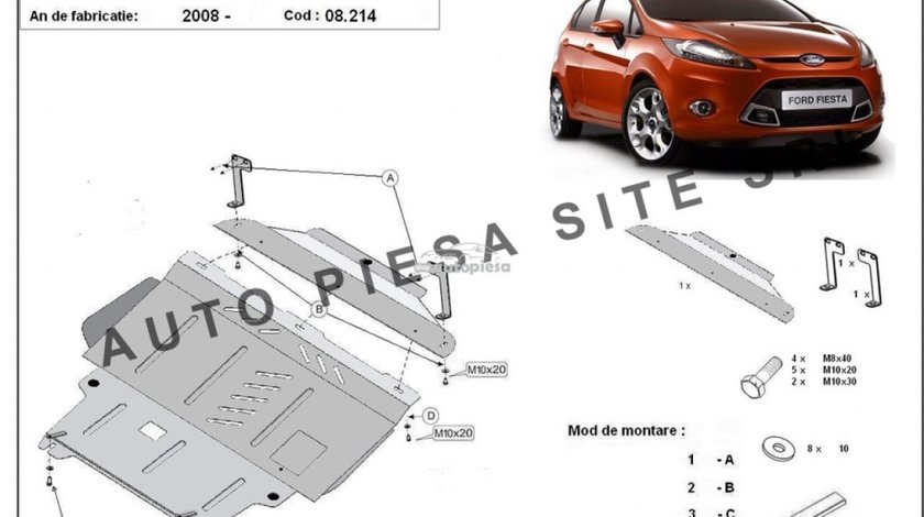 Scut metalic motor Ford Fiesta 6 VI fabricat incepand cu 2008 APS-08,214 piesa NOUA