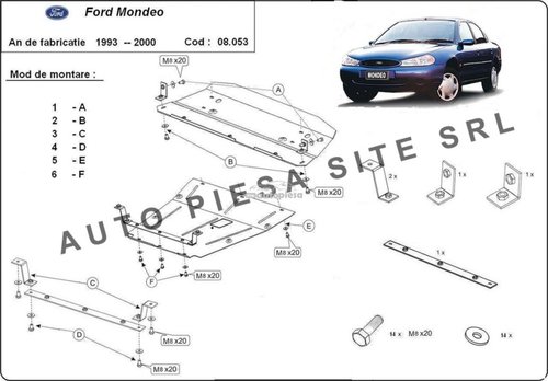 Scut metalic motor Ford Mondeo 1 I / 2 II fabricat in perioada 1993 - 2000 APS-08,053 piesa NOUA