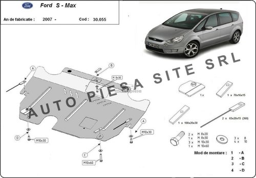 Scut metalic motor Ford S-Max 1.8 TDCI / 2.0 TDCI / 2.2 TDCI fabricat incepand cu 2006 APS-30,055 pi...