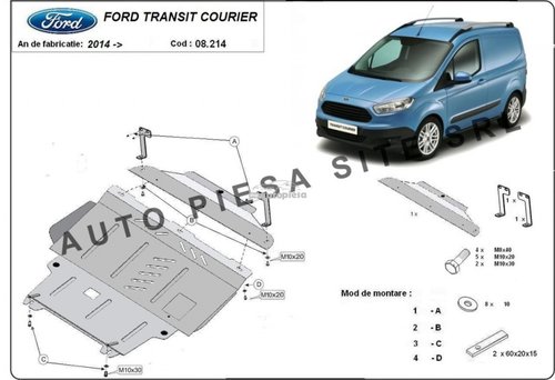 Scut metalic motor Ford Transit Courier fabricat incepand cu 2014 APS-08,214 piesa NOUA