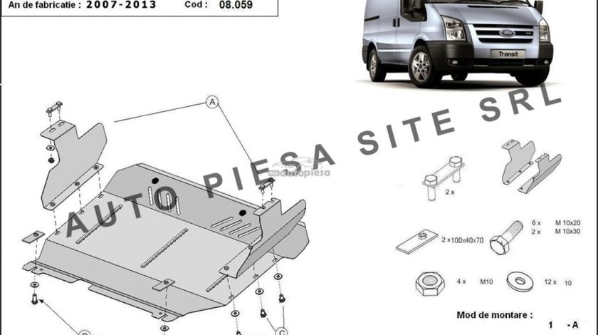 Scut metalic motor Ford Transit cu tractiune fata fabricat in perioada 2007 - 2013 APS-08,059 piesa NOUA