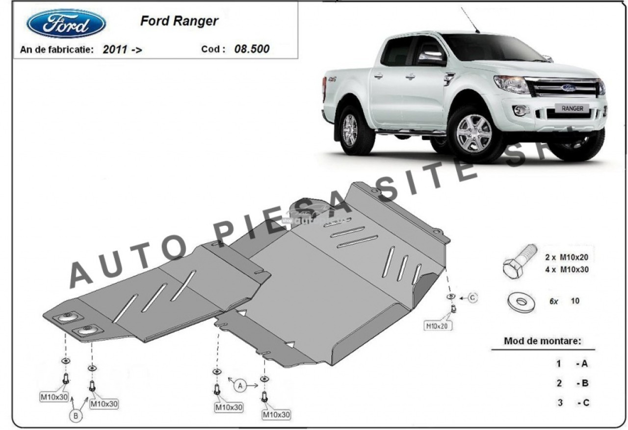 Scut metalic motor + grup fata Ford Ranger incepand cu 2011 APS-08,500 piesa NOUA