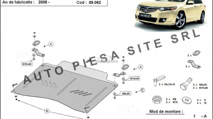 Scut metalic motor Honda Accord 8 VIII 2.0 / 2.4 fabricata incepand cu 2008 APS-09,062 piesa NOUA