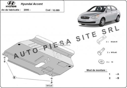 Scut metalic motor Hyundai Accent 3 III fabricat incepand cu 2006 APS-10,089 piesa NOUA