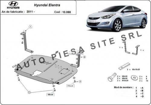 Scut metalic motor Hyundai Elantra fabricat incepand cu 2011 APS-10,088 piesa NOUA