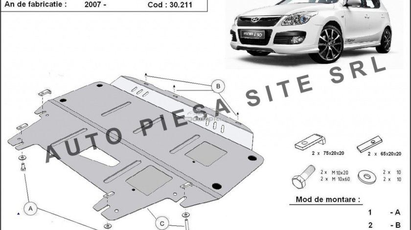 Scut metalic motor Hyundai i30 (FD) fabricat in perioada 2007 - 2011 APS-30,211 piesa NOUA