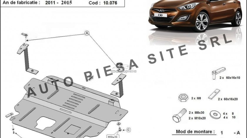 Scut metalic motor Hyundai i30 (GD) fabricat incepand cu 2011 APS-10,076 piesa NOUA