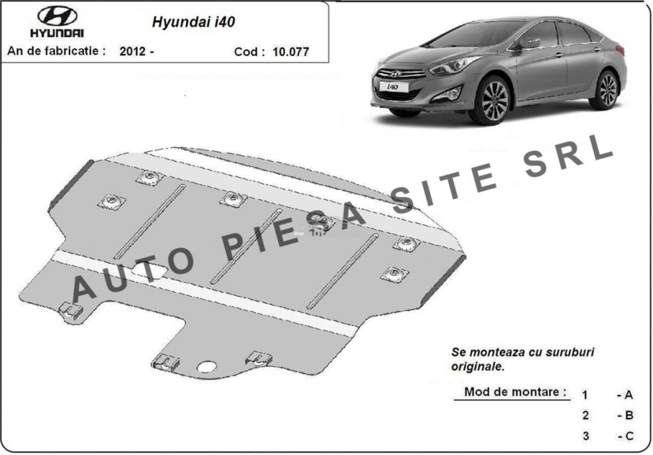 Scut metalic motor Hyundai i40 fabricat incepand cu 2012 APS-10,077 piesa NOUA