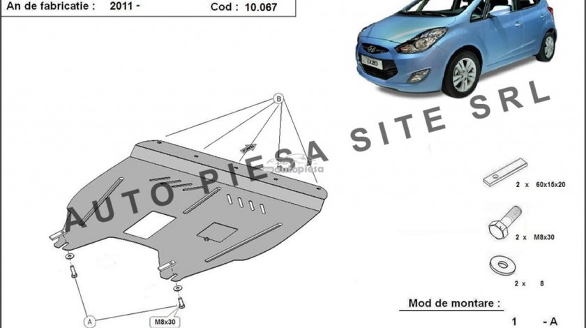 Scut metalic motor Hyundai ix20 fabricat incepand cu 2011 APS-10,067 piesa NOUA