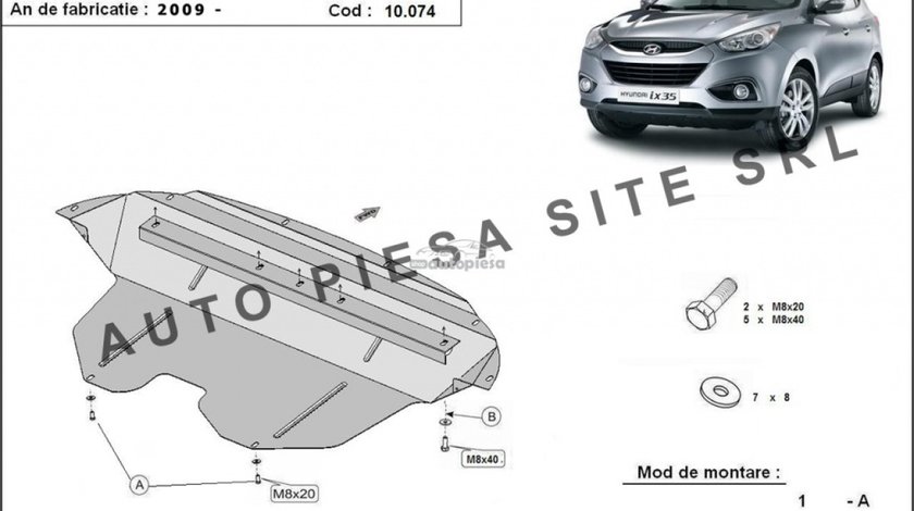 Scut metalic motor Hyundai ix35 fabricat incepand cu 2009 APS-10,074 piesa NOUA