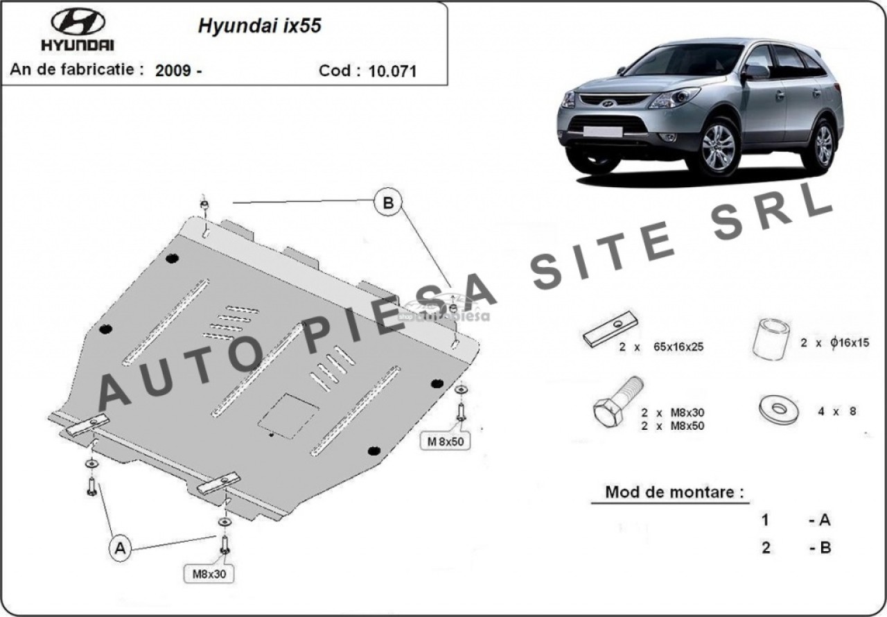 Scut metalic motor Hyundai ix55 fabricat incepand cu 2009 APS-10,071 piesa NOUA