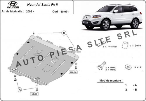 Scut metalic motor Hyundai Santa Fe 2 II fabricat in perioada 2006 - 2011 APS-10,071 piesa NOUA