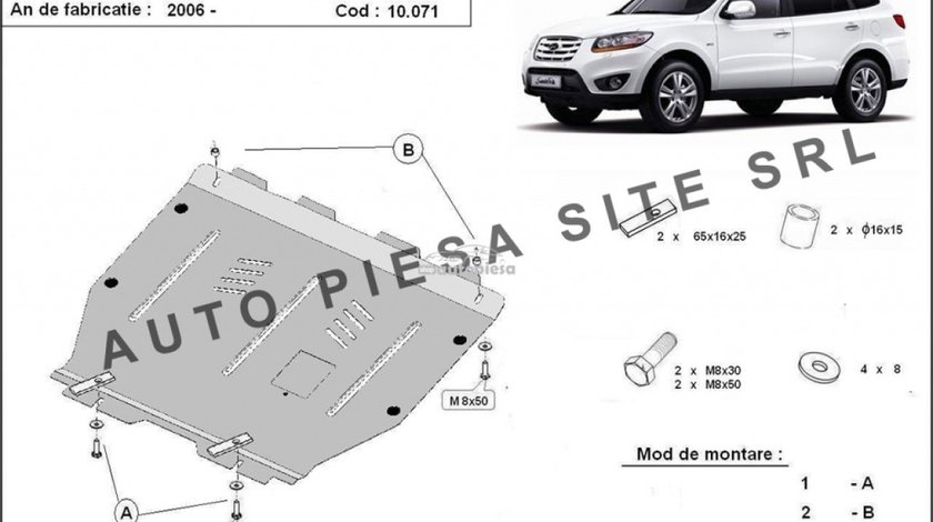 Scut metalic motor Hyundai Santa Fe 2 II fabricat in perioada 2006 - 2011 APS-10,071 piesa NOUA