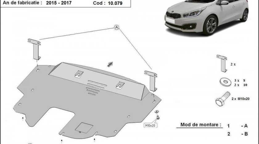 Scut metalic motor Kia Ceed 2015-2017