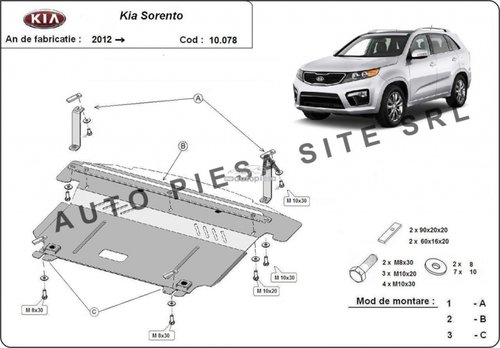 Scut metalic motor Kia Sorento fabricata incepand cu 2012 APS-10,078 piesa NOUA