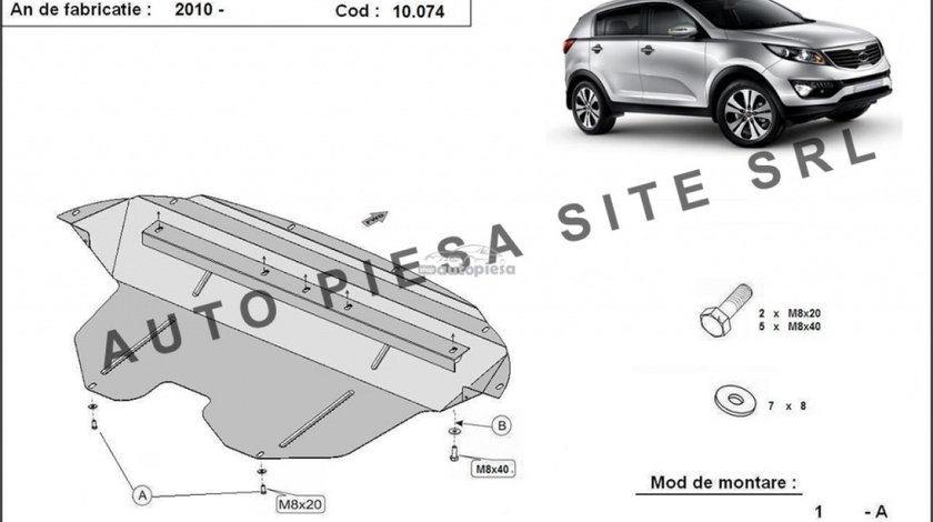 Scut metalic motor Kia Sportage (SL) fabricata incepand cu 2010 APS-10,074 piesa NOUA