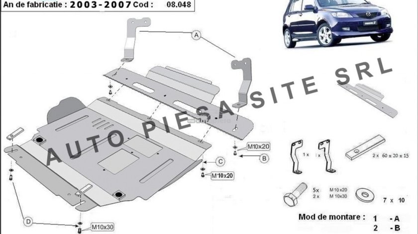 Scut metalic motor Mazda 2 fabricata in perioada 2003 - 2007 APS-08,048 - produs NOU