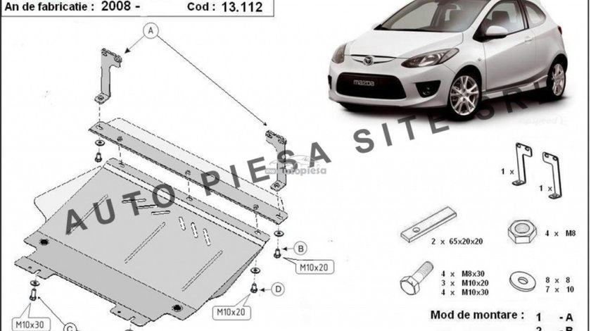 Scut metalic motor Mazda 2 fabricata incepand cu 2008 APS-13,112 piesa NOUA