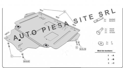 Scut metalic motor Mazda 3 fabricata in perioada 2003 - 2008 APS-30,046 piesa NOUA