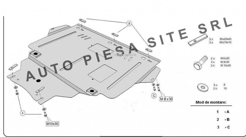 Scut metalic motor Mazda 3 fabricata in perioada 2003 - 2008 APS-30,046 piesa NOUA