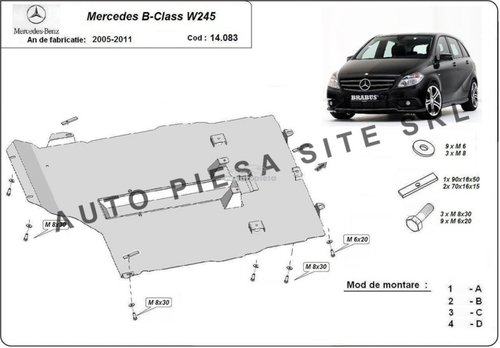 Scut metalic motor Mercedes B-Class W245 fabricat incepand cu 2005 APS-14,083 piesa NOUA