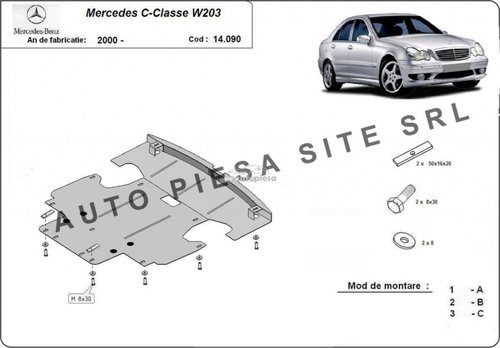 Scut metalic motor Mercedes C-Class W203 2.0 fabricat incepand cu 2000 APS-14,090 piesa NOUA