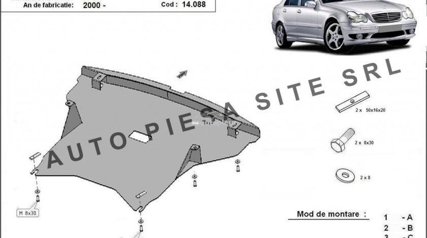 Scut metalic motor Mercedes C-Class W203 fabricat incepand cu 2000 APS-14,088 piesa NOUA